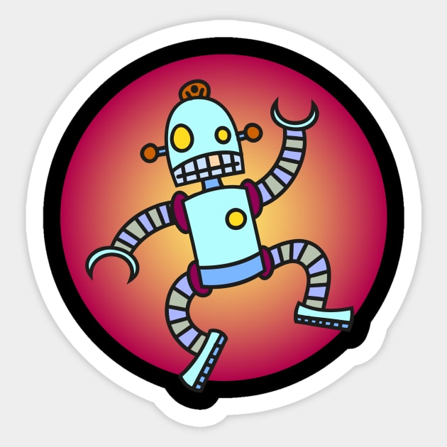 Crazy Robot Sticker by schlag.art